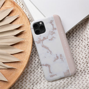 Funda Para iPhone 16 Oro Rosa y sutil mármol rosa Rubor personalizado