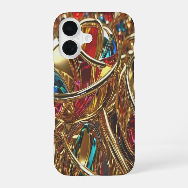 Funda Para iPhone 16 Oro y joyas #18 - iPhone 16 Fundas (Reverso )