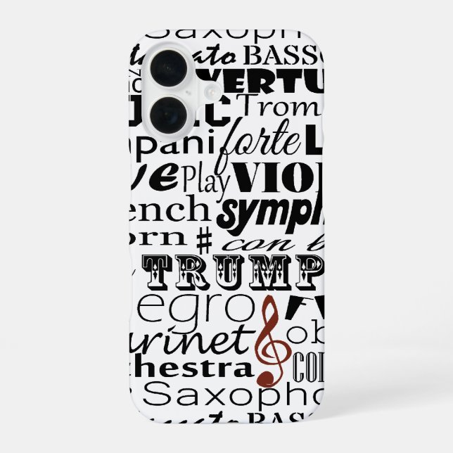 Funda Para iPhone 16 Orquesta musical (Reverso )