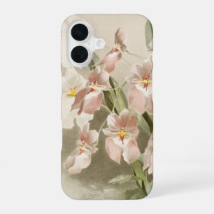 Funda Para iPhone 16 Orquídeas Blancas Flor Ilustración Antigua Vintage