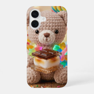 Funda Para iPhone 16 Oso de peluche tejido con fantasía de S'more