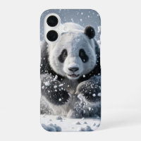 Oso Panda Corriendo En Nieve