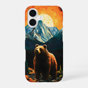 Funda Para iPhone 16 Oso Sunset de la Montaña de la Vida Silvestre de V