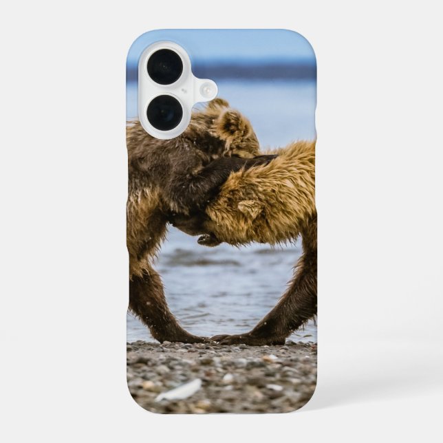 Funda Para iPhone 16 Osos pardos costeros (Reverso )