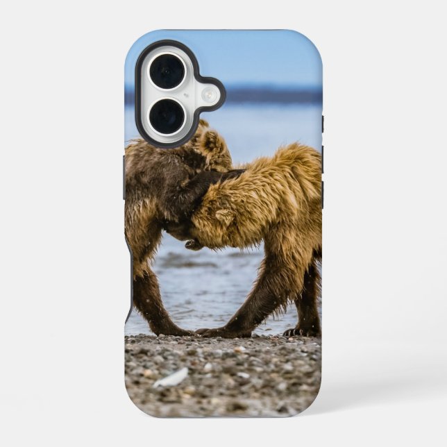 Funda Para iPhone 16 Osos pardos costeros (Reverso )