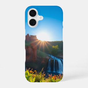 Funda Para iPhone 16 Paisaje de cascada de arenisca al amanecer