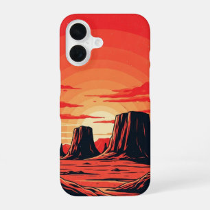 Funda Para iPhone 16 Paisaje marciano vintage