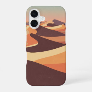 Funda Para iPhone 16 Paisaje Retro Oleaje del Desierto