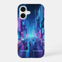 paisaje urbano futurista de neón