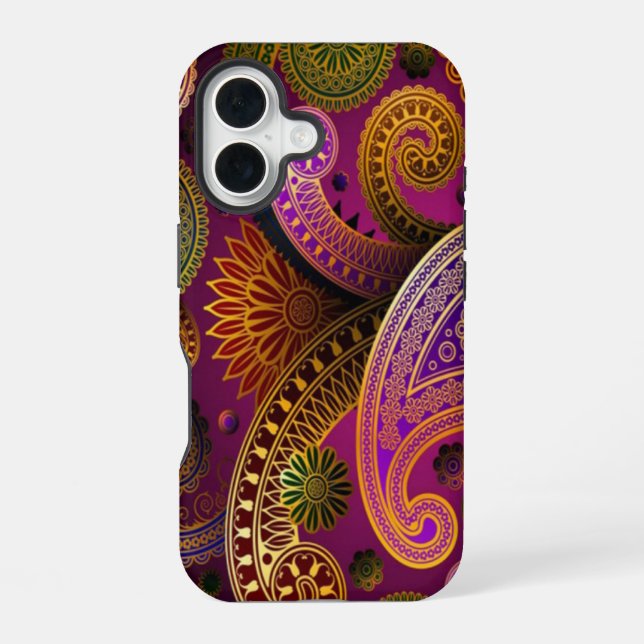 Funda Para iPhone 16 Paisley Purple (Reverso )