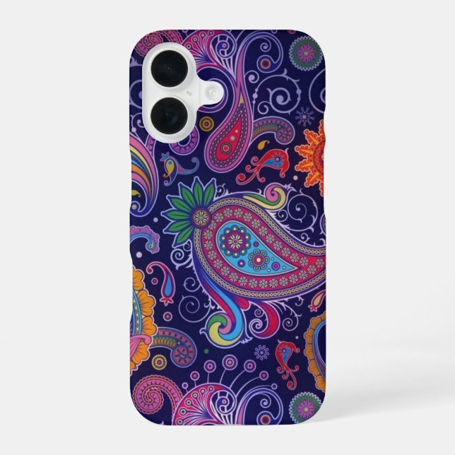 Funda Para iPhone 16 Paisley Purple Pink (Reverso )