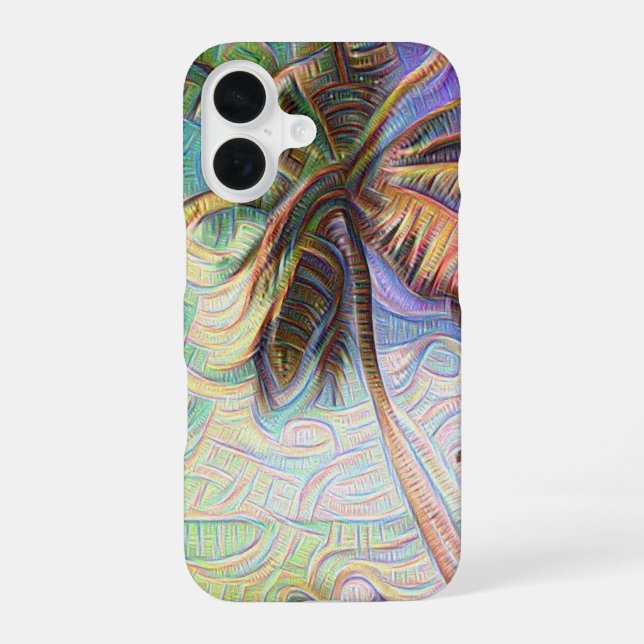 Funda Para iPhone 16 Palma abstracta de arcoíris (Reverso )