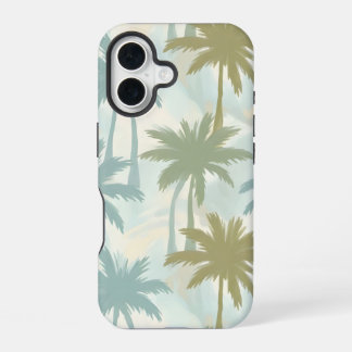 Funda Para iPhone 16 Palmeras suaves – Patrón tropical pastel