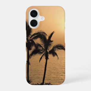 Funda Para iPhone 16 Palmeras y atardecer romántico