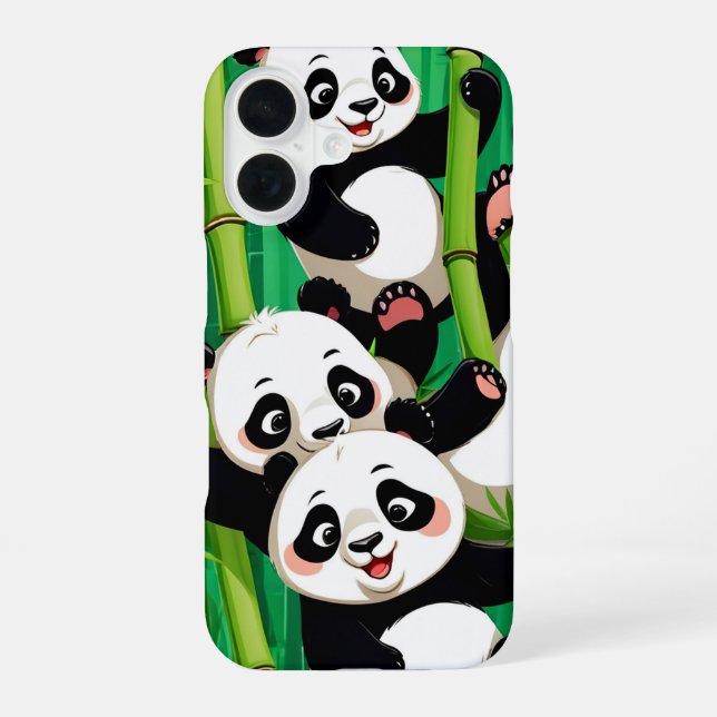 Funda Para iPhone 16 Panda de bambú (Reverso )