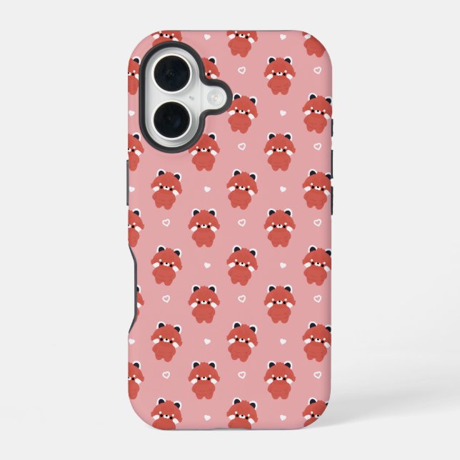Funda Para iPhone 16 Panda Rojo Regordete (Reverso )