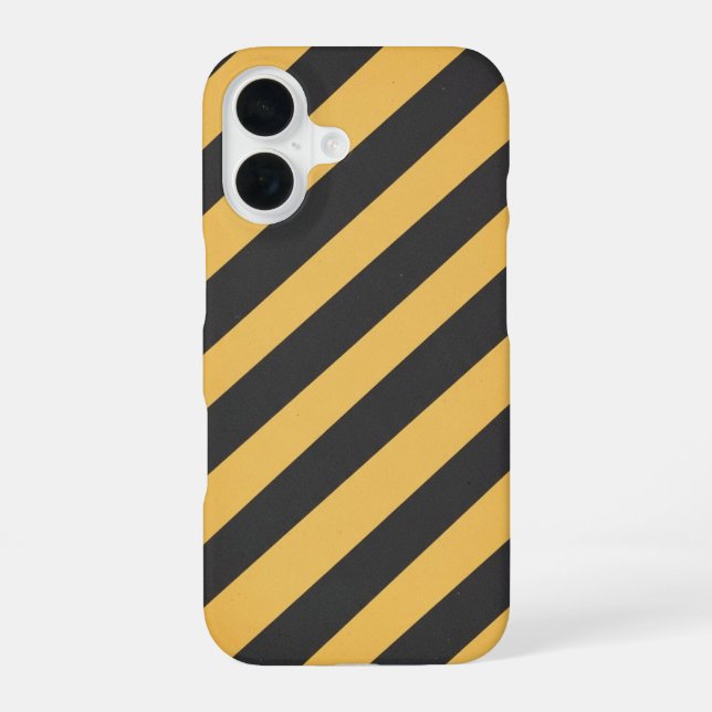 Funda Para iPhone 16 Panel de franja de precaución retro (Reverso )