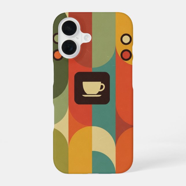 Funda Para iPhone 16 Panel de máquina de café retro (Reverso )