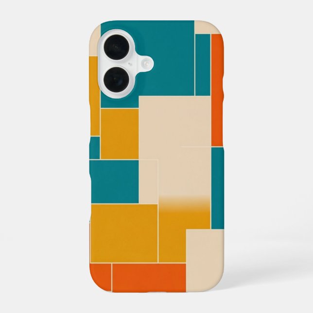 Funda Para iPhone 16 Paneles de Bloques Retro (Reverso )