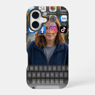 Funda Para iPhone 16  Pantalla de inicio de iPhone realista Lago de mon