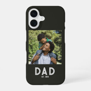 Funda Para iPhone 16 Papá Estableció Regalo de Foto Blanca Día del Padr