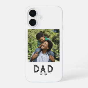 Funda Para iPhone 16 Papá Estableció Regalo de Foto Blanca Día del Padr
