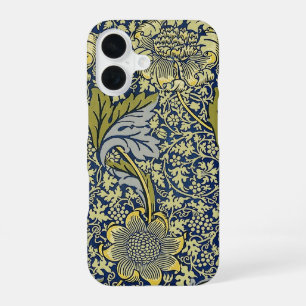 Funda Para iPhone 16 Papel pintado floral William Morris Kennet Azul Do