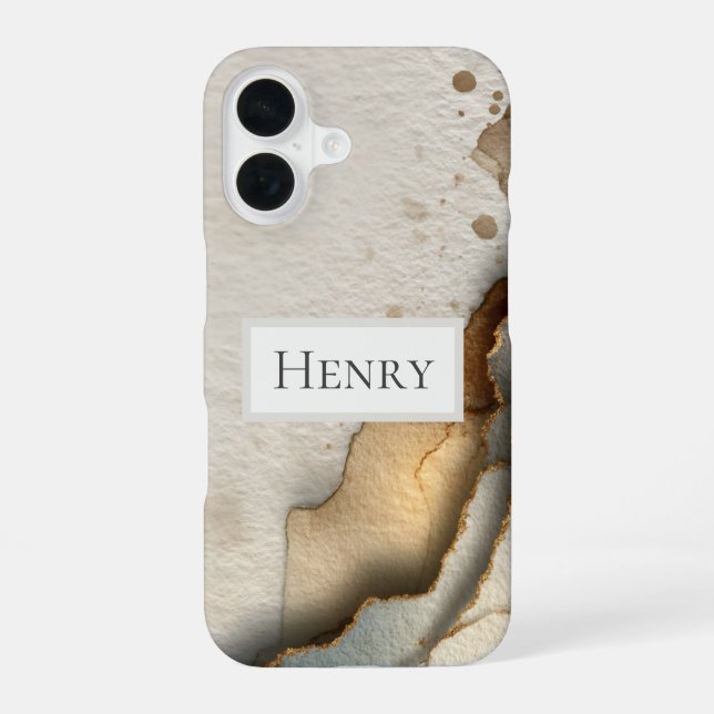 Funda Para iPhone 16 Papel Roto Neutral (Reverso )