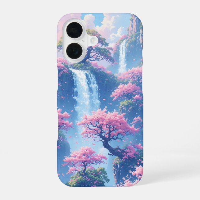 Funda Para iPhone 16 Paraíso de la Cascada Sakura (Reverso )