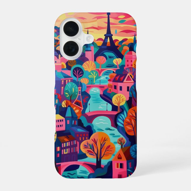Funda Para iPhone 16 París abstracto (Reverso )