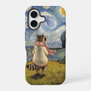 Funda Para iPhone 16 Paseo Nocturno Estrellado – Arte de Mapache Acoged