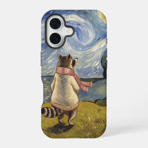 Funda Para iPhone 16 Paseo Nocturno Estrellado – Arte de Mapache Acoged