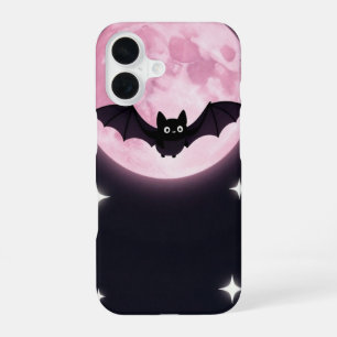 Funda Para iPhone 16 Pastel Bat Pink Moon Phone Case