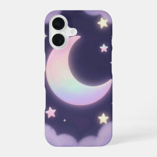 Funda Para iPhone 16 Pastel Crescent Moon and Stars Phone Case