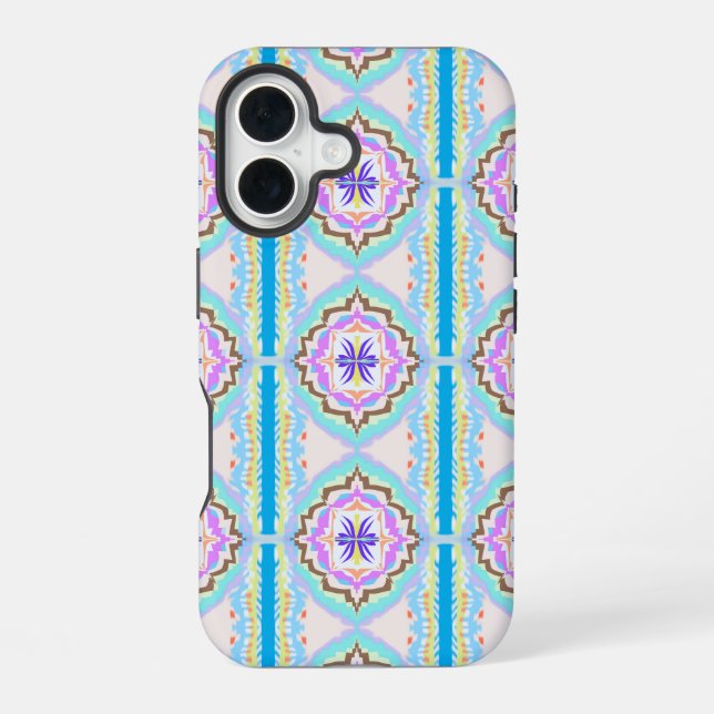 Funda Para iPhone 16 Pastel Dream Boho Geometric Kaleidoscope (Reverso )