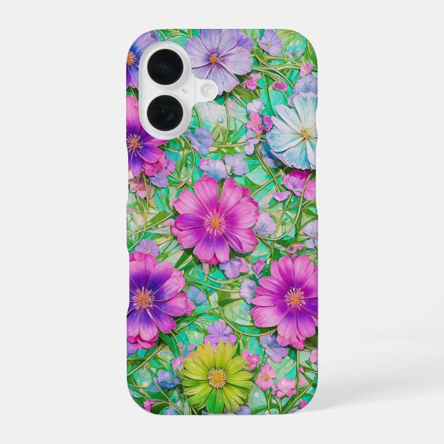 Funda Para iPhone 16 Pastel Floral Pattern Phone Case (Reverso )