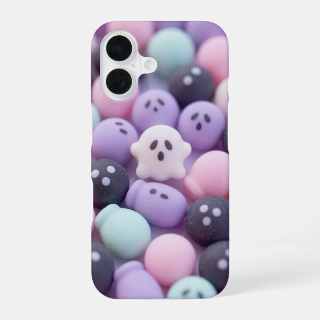 Funda Para iPhone 16 Pastel Ghost Marshmallows Halloween Case (Reverso )
