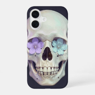 Funda Para iPhone 16 Pastel Goth Floral Skull Phone Case