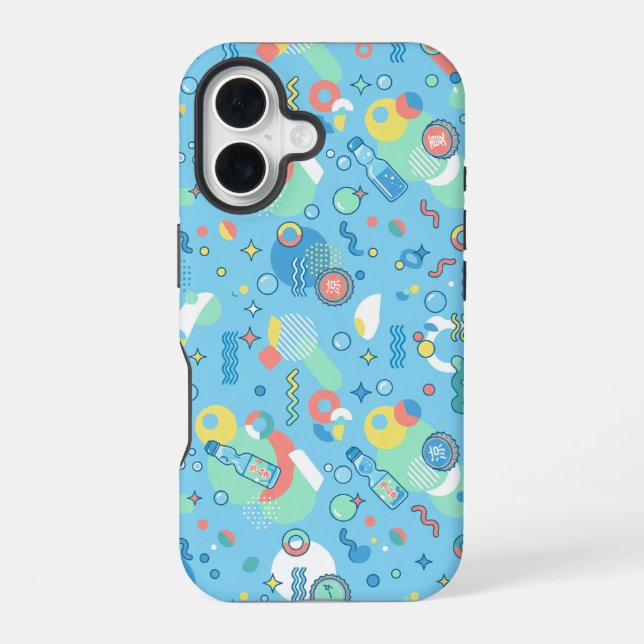 Funda Para iPhone 16 Pastel Retro Floral Pattern Lavender Mint (Reverso )