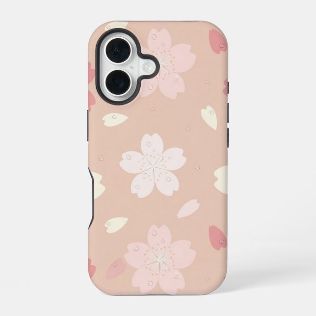 Funda Para iPhone 16 Pastel Sakura Blossom Seamless Pattern Phone Case  (Reverso )