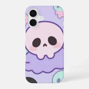 Funda Para iPhone 16 Pastel Skull and Ghosts Kawaii Case