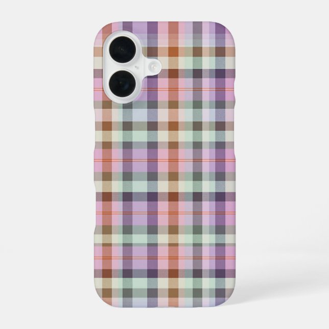Funda Para iPhone 16 Pastel Tartan Plaid Pattern Design (Reverso )