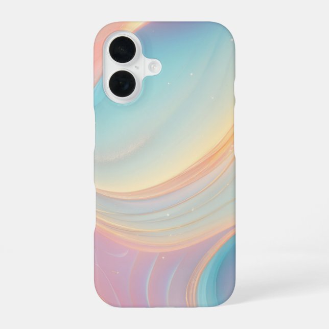 Funda Para iPhone 16 Pastel Waves Dreamy Gradient Art Phone Case (Reverso )