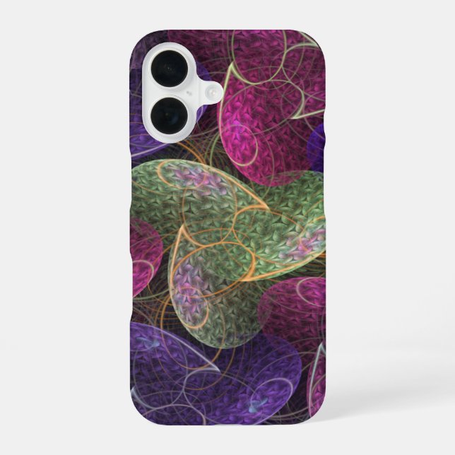 Funda Para iPhone 16 Patrón abstracto púrpura Deseo Infinito (Reverso )