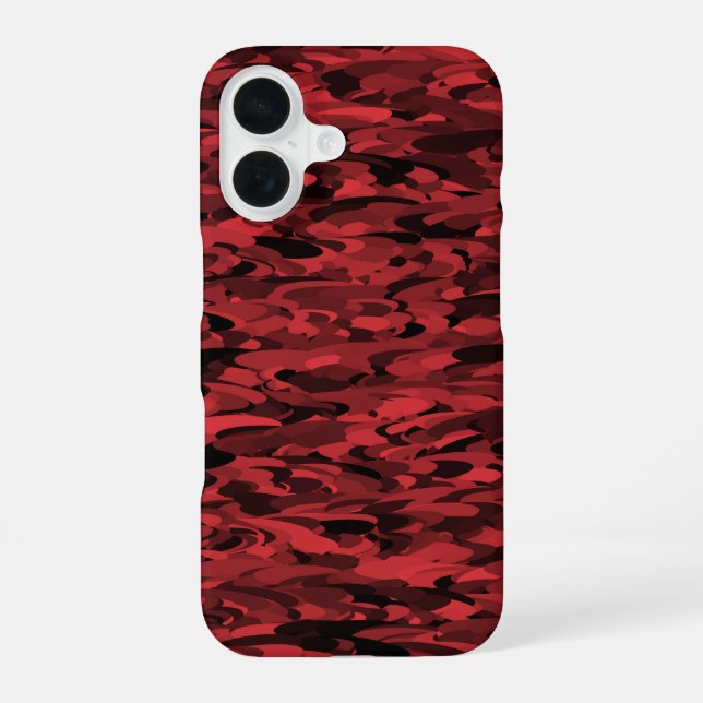Funda Para iPhone 16 Patrón abstracto rojo negro (Reverso )
