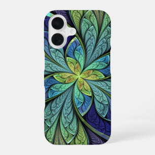 Funda Para iPhone 16 Patrón abstracto verde y azul La Chanteuse IV