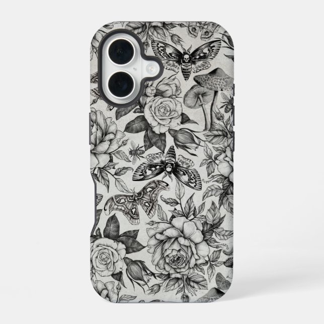 Funda Para iPhone 16 Patrón botánico (Reverso )