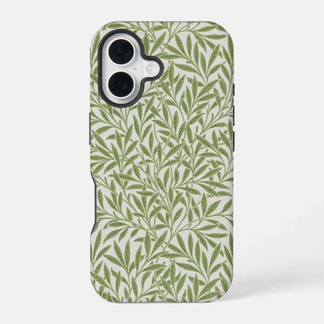 Funda Para iPhone 16 Patrón Botánico de Hojas de Sauce Morris William  (Reverso )