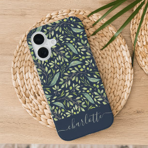 Funda Para iPhone 16 Patrón Botánico Verde Primavera Personalizado