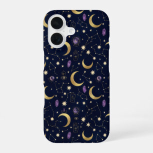Funda Para iPhone 16 Patrón Celestial Nocturno Whimsigoth – Lunas, Estr